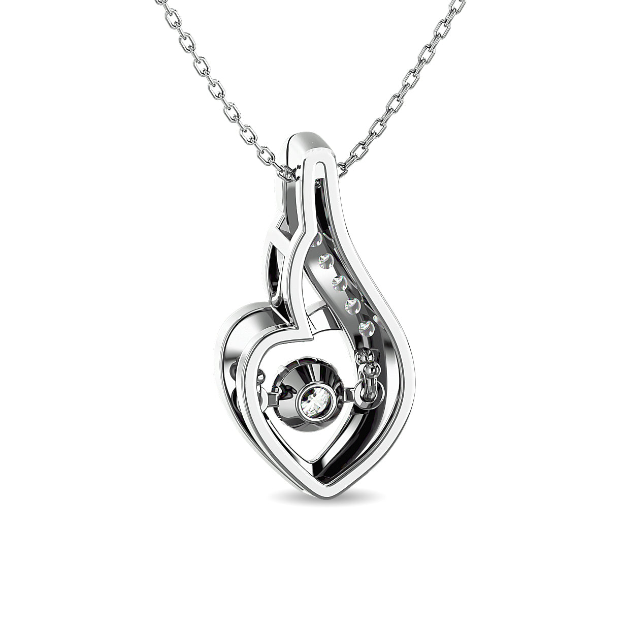 Diamond 1/8 ct tw Heart Pendant  in 10K White Gold