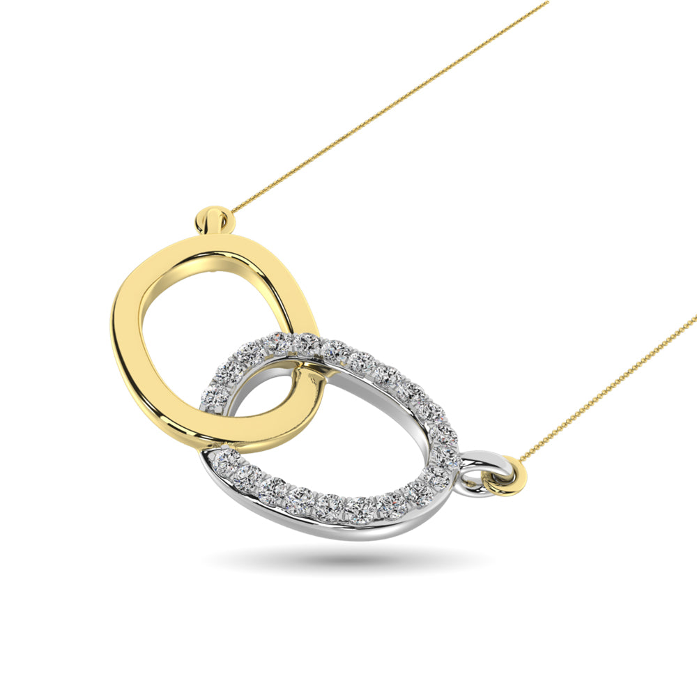 Diamond 1/20 ct tw Symatrical Oval Necklace  in 10K Yellow Gold