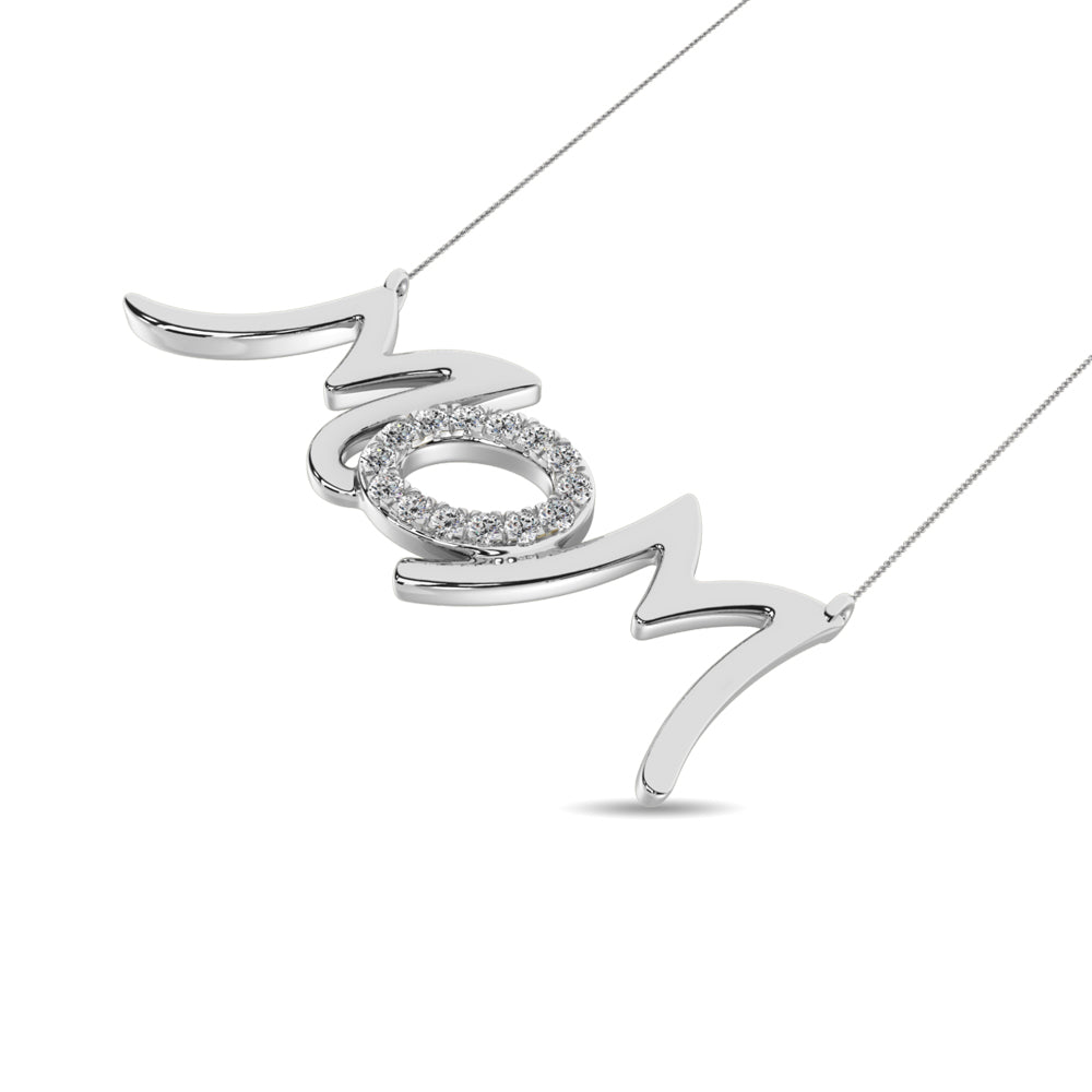 Diamond 1/20 ct tw  Mom Necklace in Sterling Silver