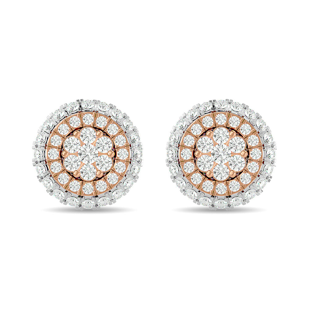 Diamond 5/8 ct tw Cluster Earrings in 14K Two Tone Gold