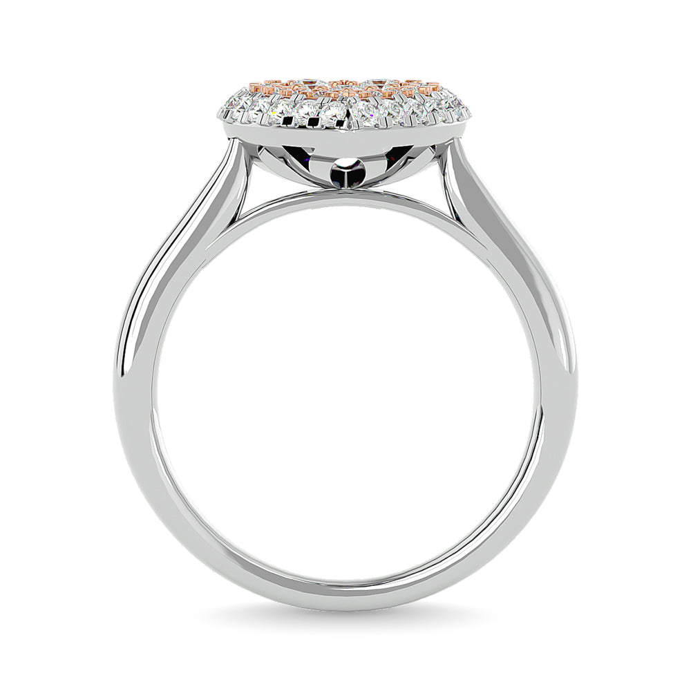 Diamond 1/2 Ct.Tw. Cluster Heart Ring in 14K Two Tone Gold