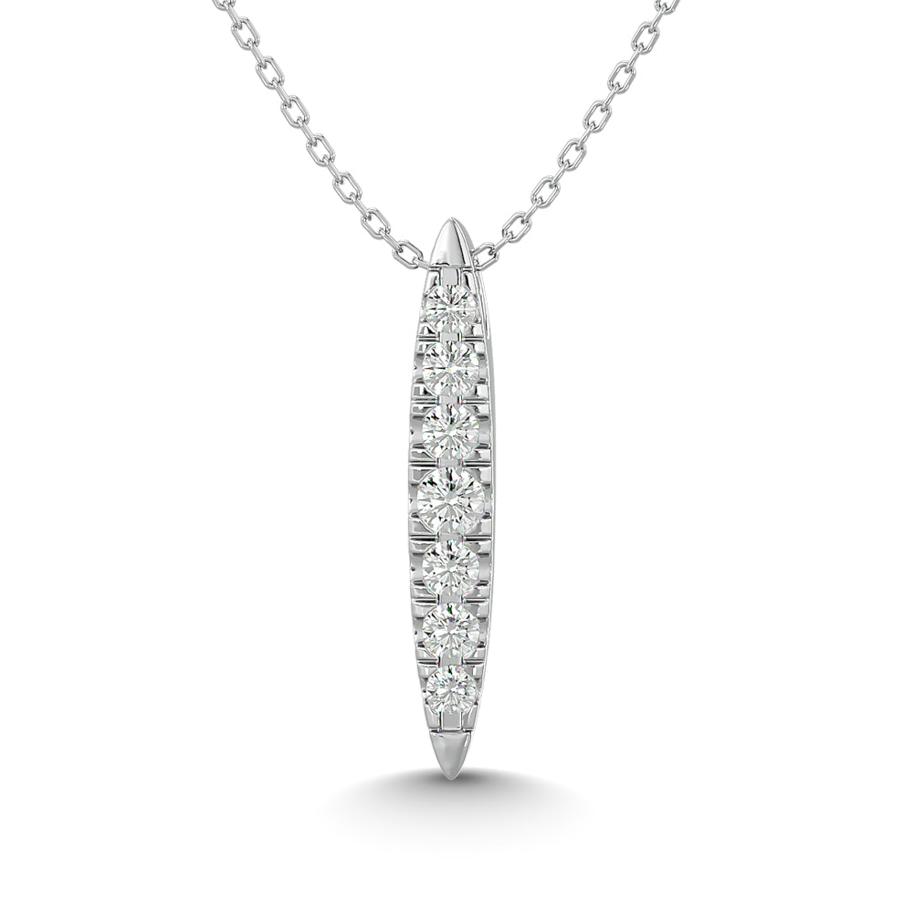 10KT WHITE GOLD 1/10CT TW DIAMOND PENDANT