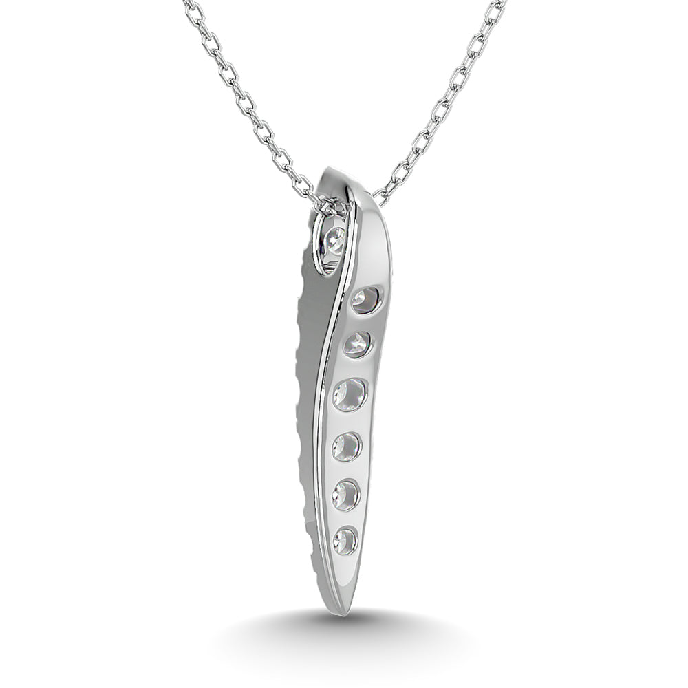 10KT WHITE GOLD 1/10CT TW DIAMOND PENDANT