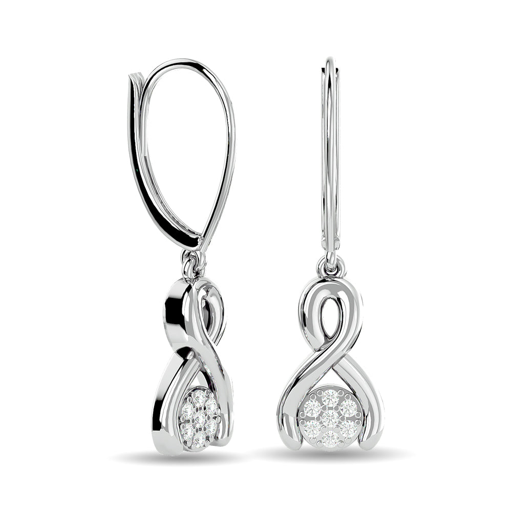 Diamond Fashion Earrings 1/6 ct tw in 10K White Gold