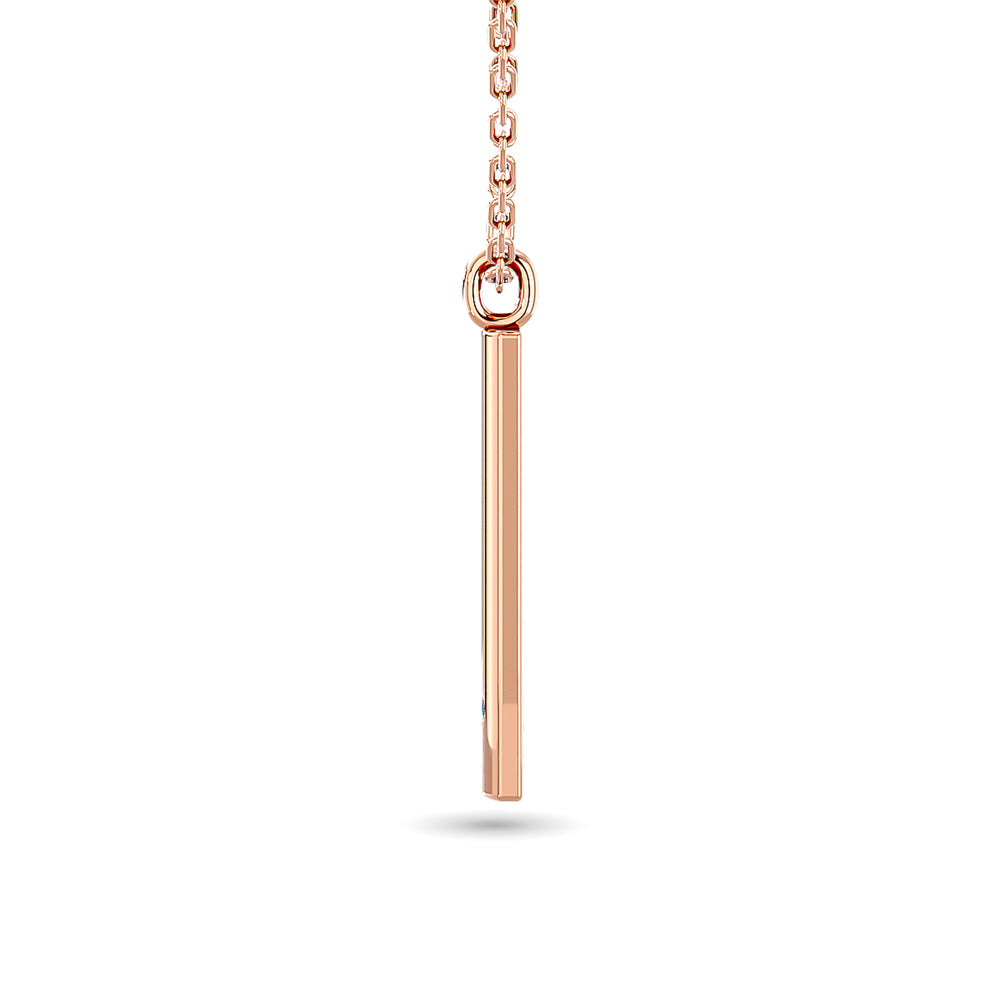 Diamond Bar Pendant 1/50 ct tw in 10K Rose Gold