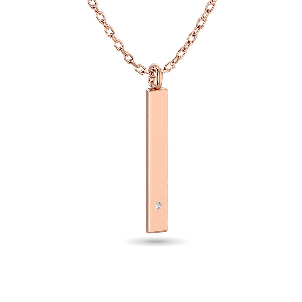 Diamond Bar Pendant 1/50 ct tw in 10K Rose Gold