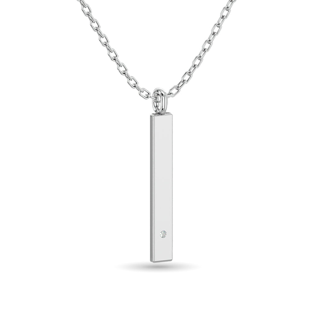 Diamond Bar Pendant 1/50 ct tw in 10K White Gold