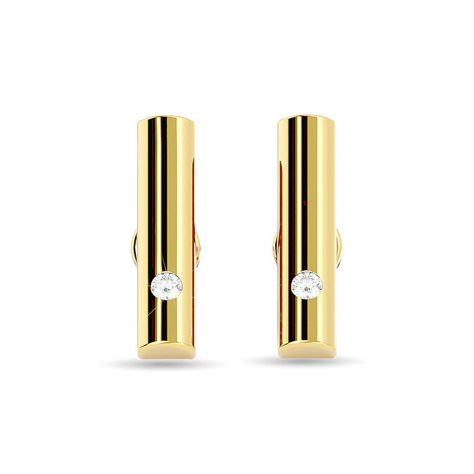 Diamond  1/20 ct tw Bar Earrings in 10K Yellow Gold