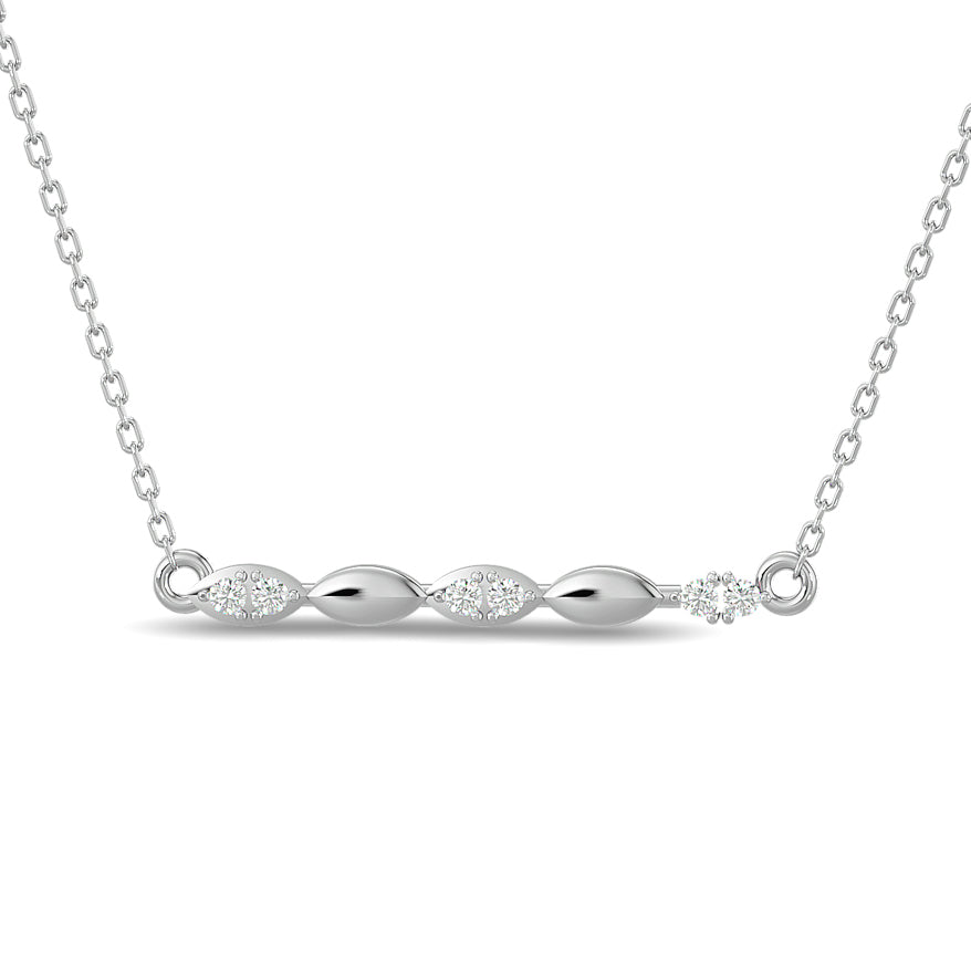 Diamond Round Cut Fashion Necklace 1/10 ct tw in 10K White Gold