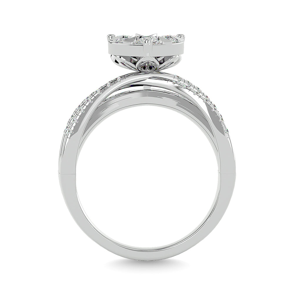 Diamond 1 Ct.Tw. Heart Engagement Ring in 14K White Gold