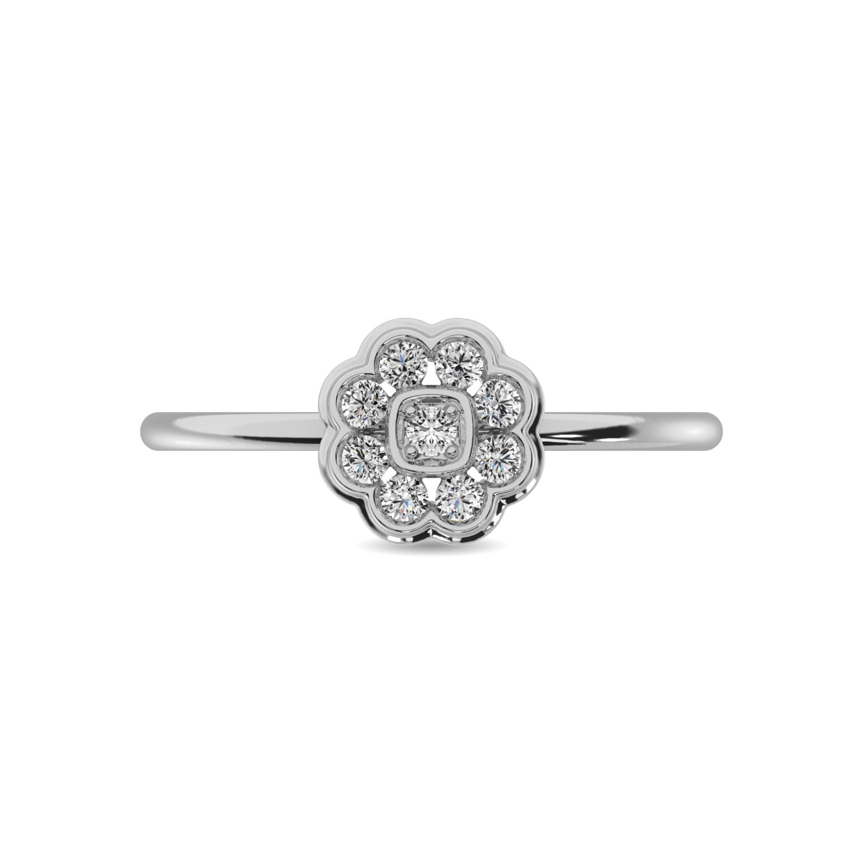 Diamond 1/4 ct tw Flower Ring in 10K White Gold