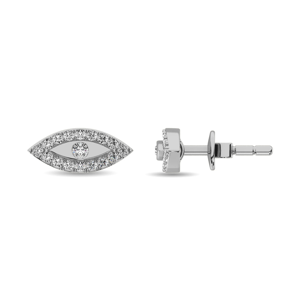 Diamond 1/6 ct tw Round Cut Fashion Earrings in 10K White Gold