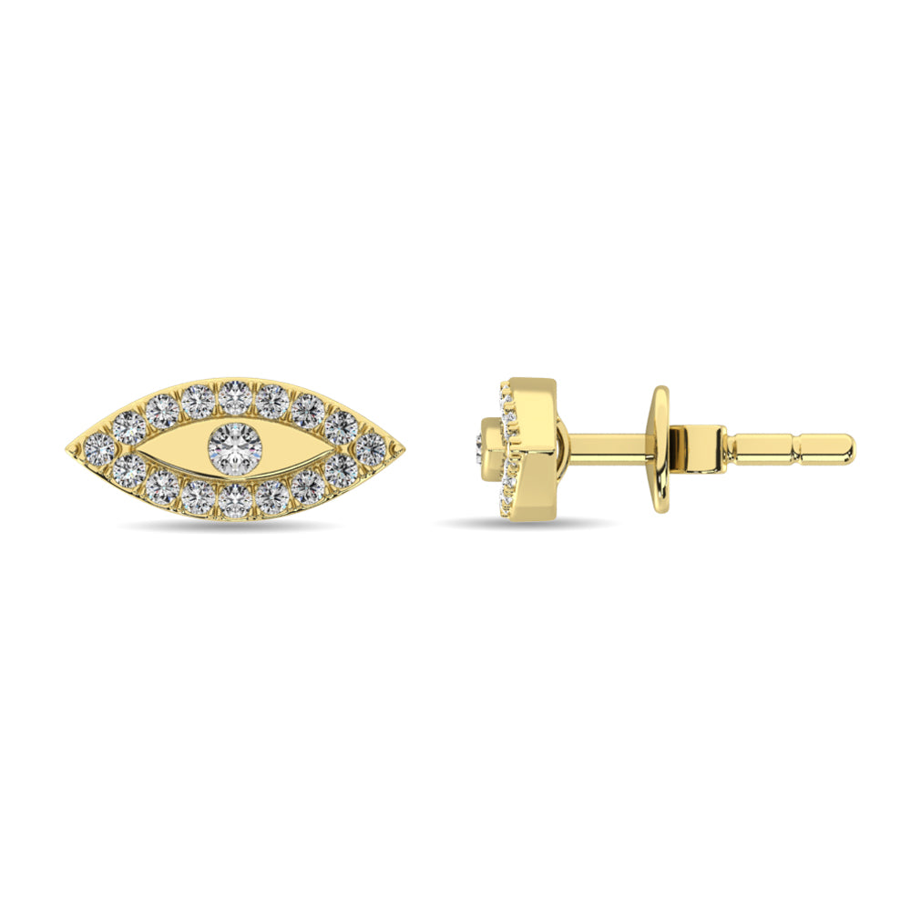 Diamond 1/6 ct tw Round Cut Fashion Earrings in 10K Yellow Gold