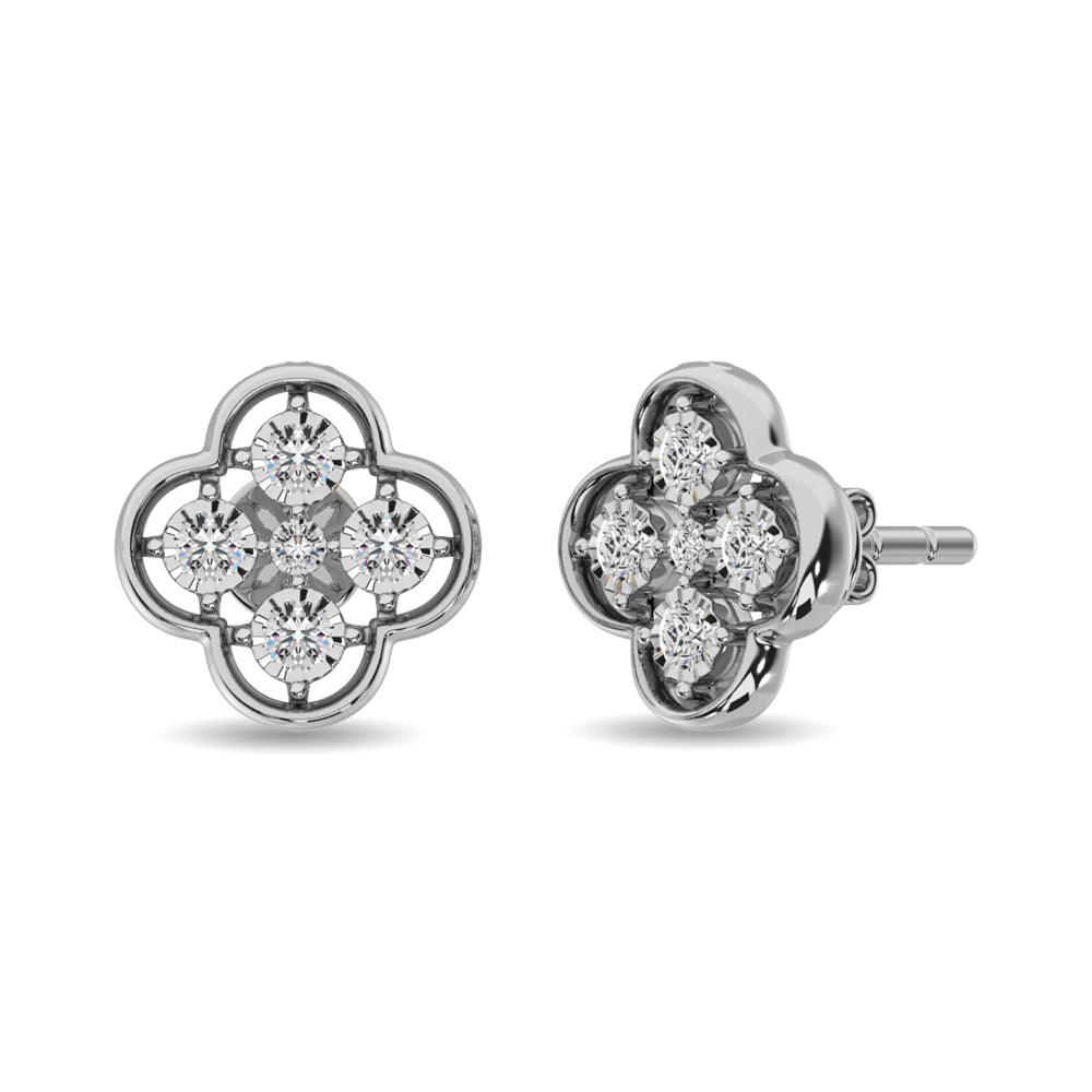 Diamond 1/6 ct tw Fashion Earrings in 10K White Gold