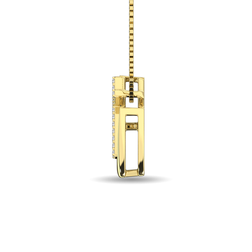 Diamond 1/20 ct tw Moon and Cross Pendant in 10K Yellow Gold