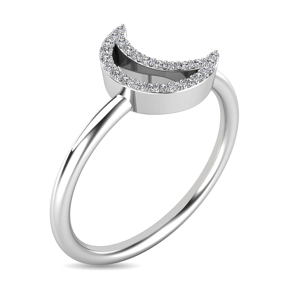 Diamond 1/20 ct tw Moon Ring in 10K White Gold