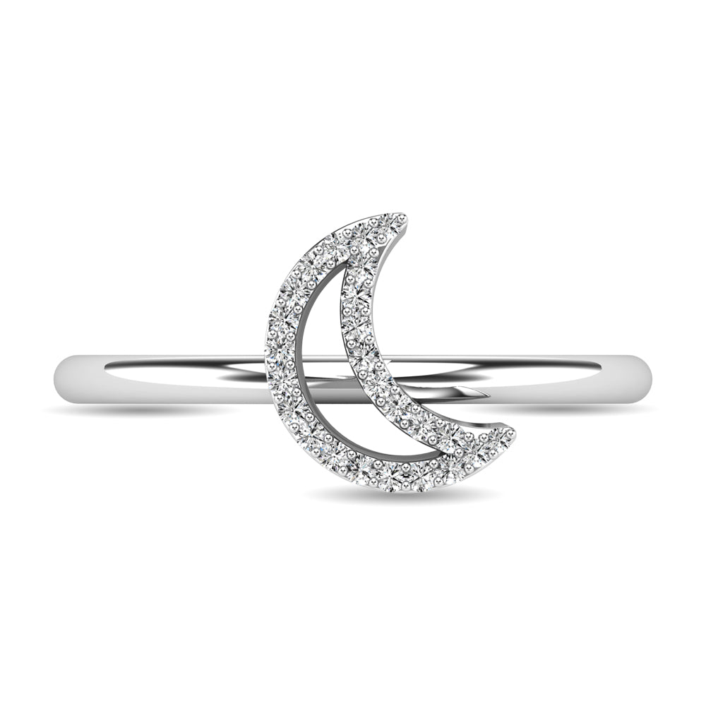 Diamond 1/20 ct tw Moon Ring in 10K White Gold