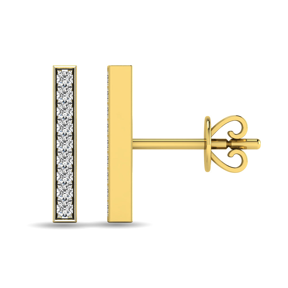 Diamond 1/20 ct tw Bar Earrings in 10K White Gold