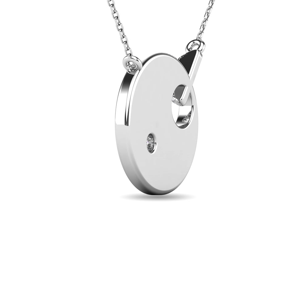 Diamond 1/20 ct tw Disc Necklace in 10K White Gold