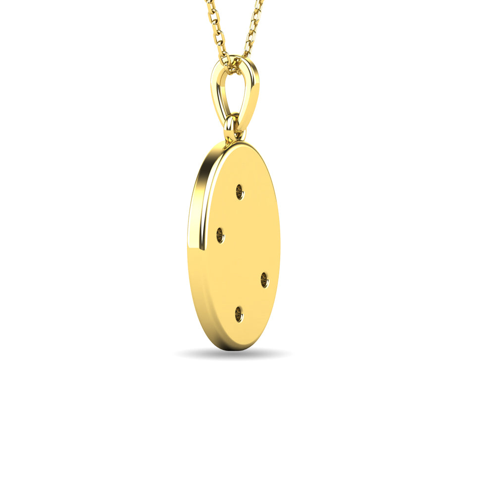 Diamond 1/20 ct tw Oval Disc Necklace in 10K Yellow Gold