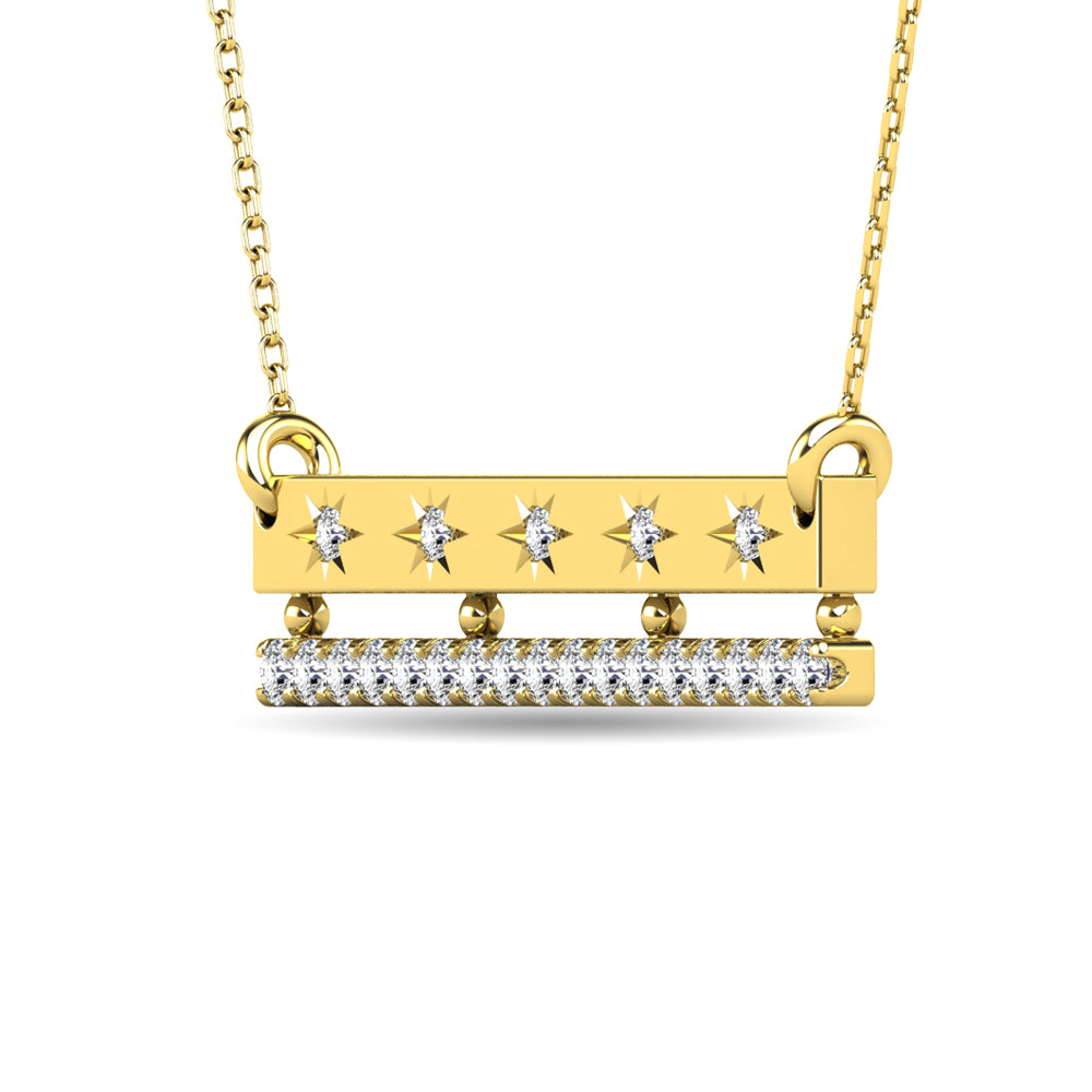 Diamond 1/5 ct tw Bar Necklace in 14K Yellow Gold