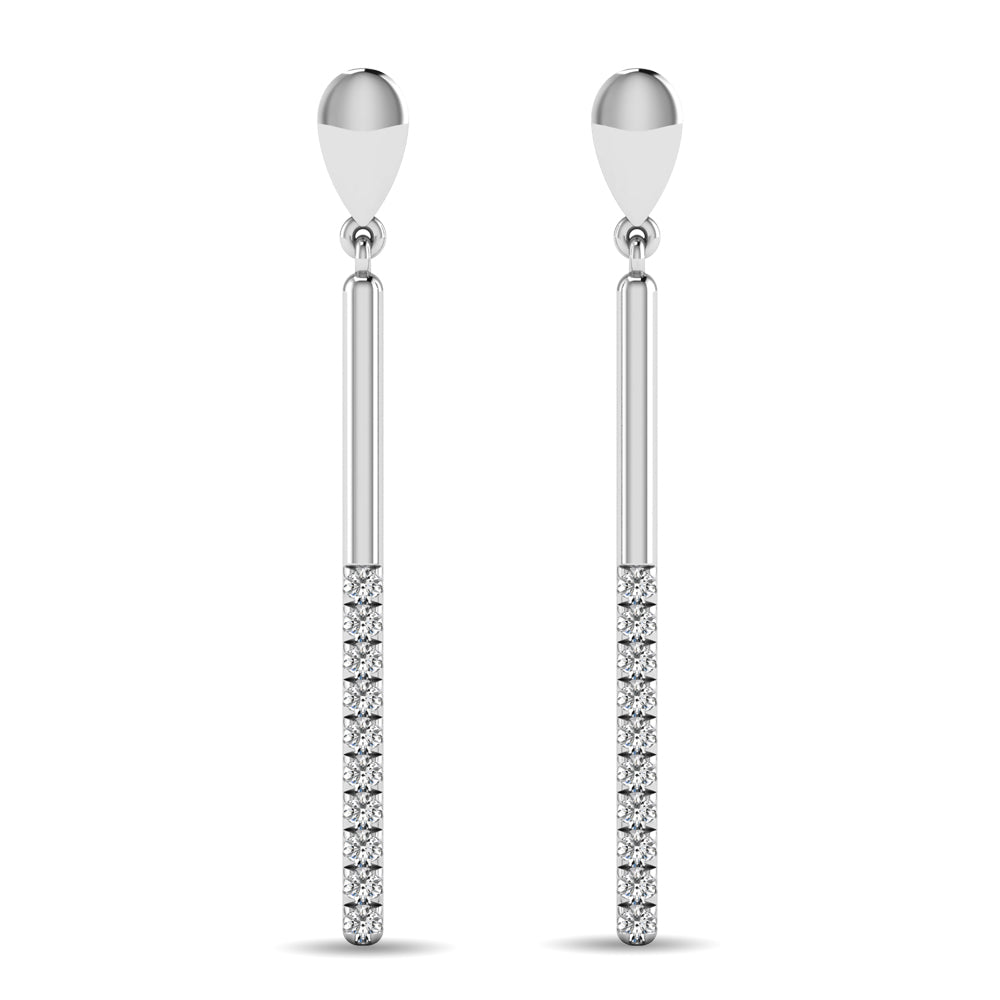 Diamond 1/5 ct tw Diamline Earrings in 10K White Gold