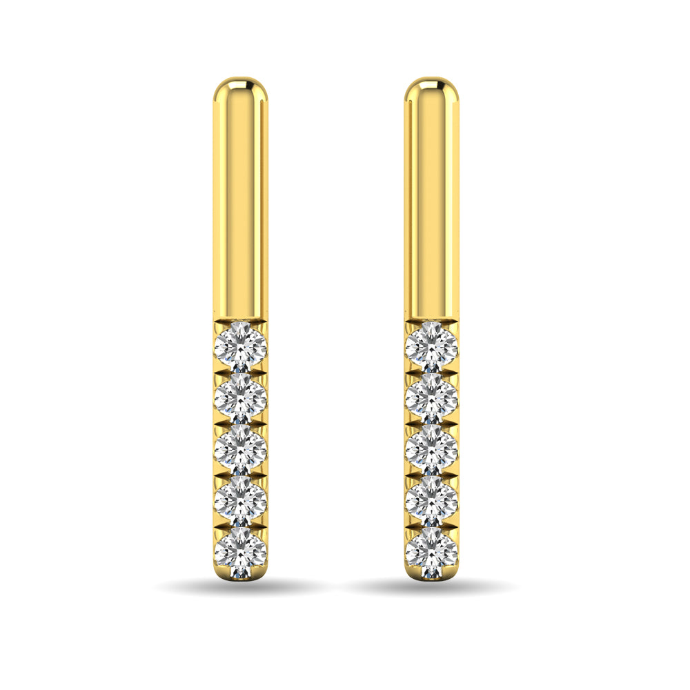 Diamond 1/10 ct tw Bar Earrings in 10K Yellow Gold