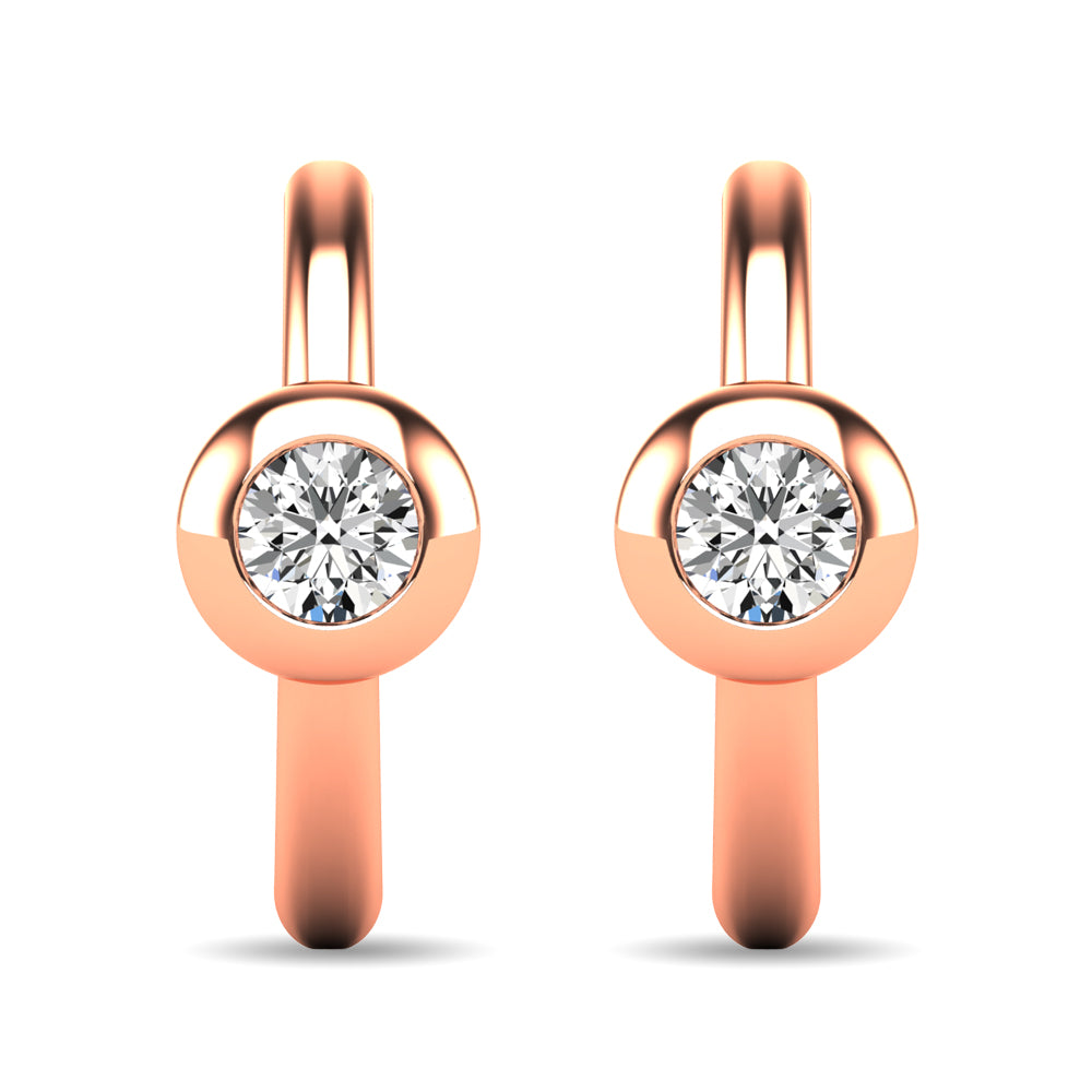 Diamond 1/10 ct tw Bezel Set Earrings in 10K Rose Gold