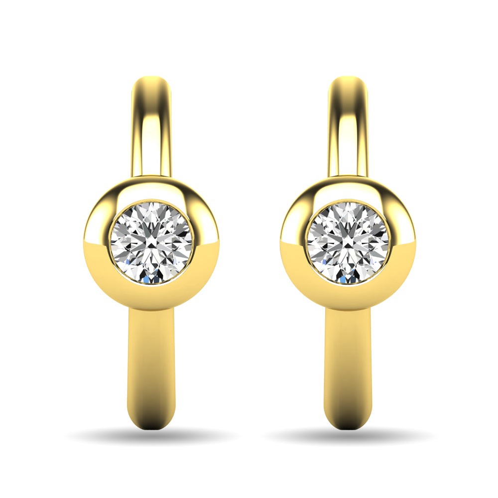 Diamond 1/10 ct tw Bezel Set Earrings in 10K Yellow Gold