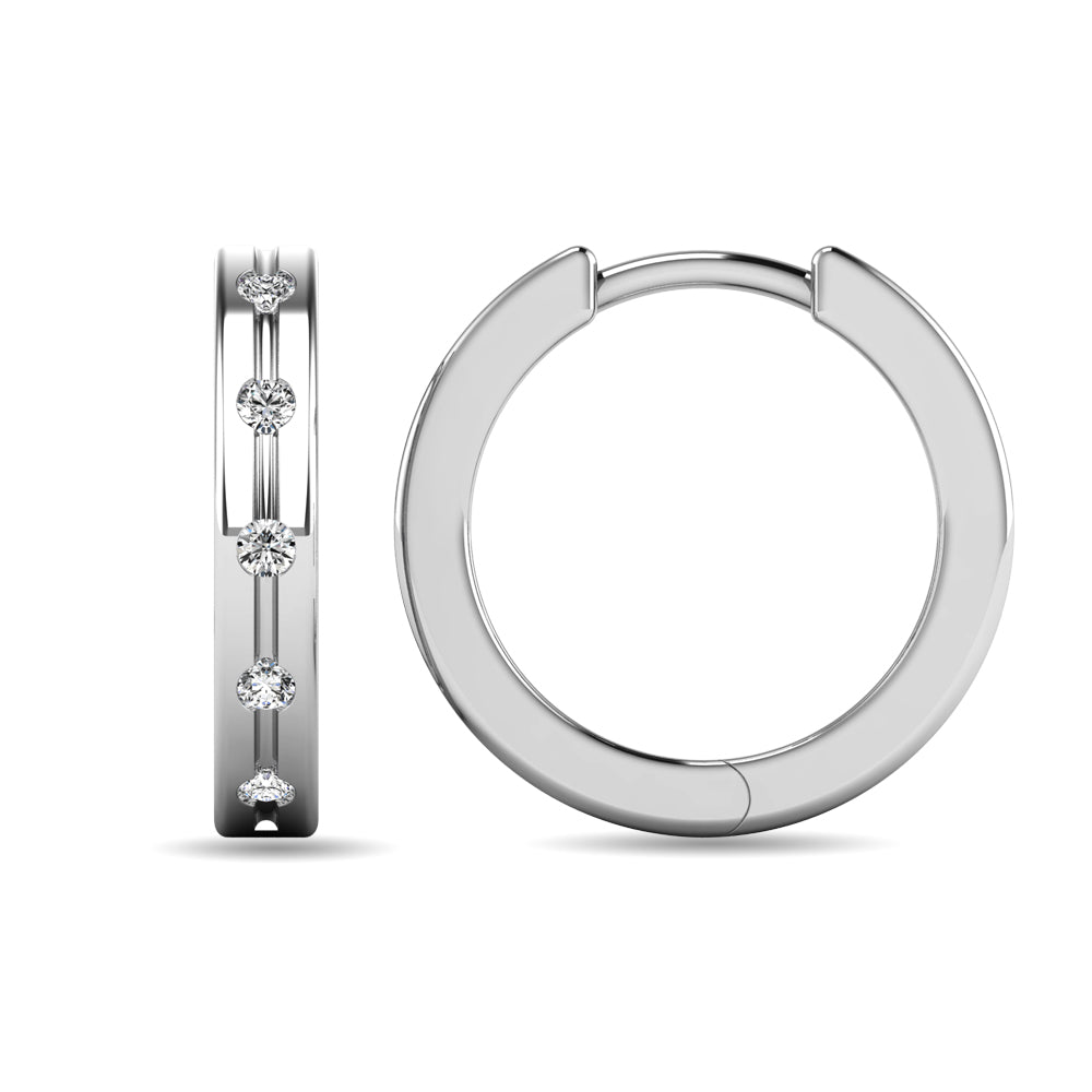 Diamond 1/6 ct tw Rount Cut Earrings in 14K White Gold