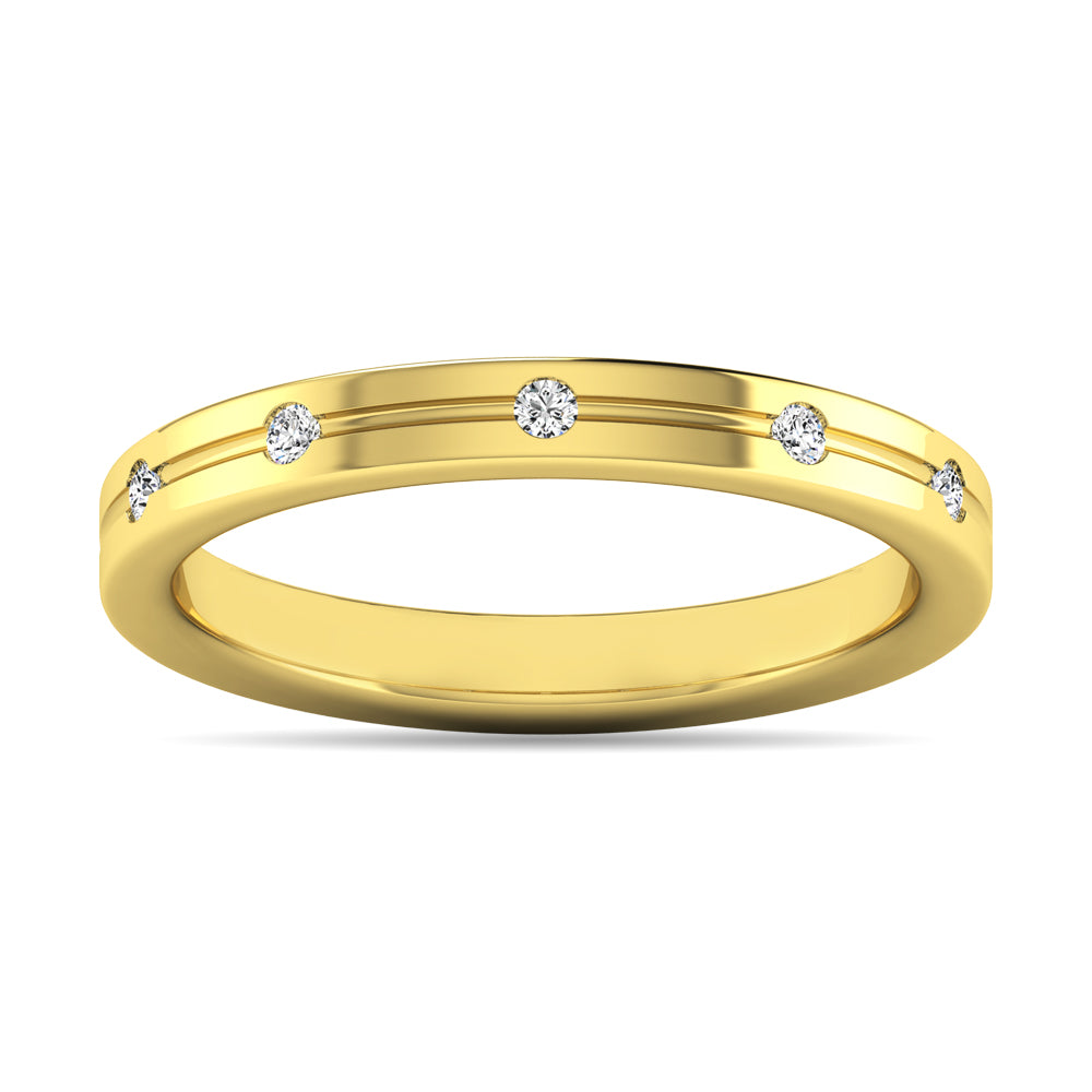 Diamond 1/20 ct tw Rount Cut Band in 14K Yellow Gold