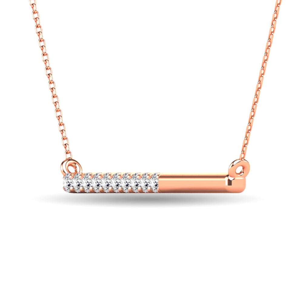 Diamond 1/6 ct tw Diamline Necklace in 10K Rose Gold