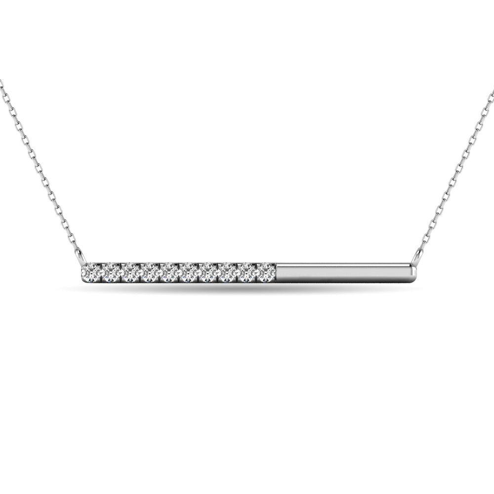 Diamond 1/6 ct tw Diamline Necklace in 10K White Gold