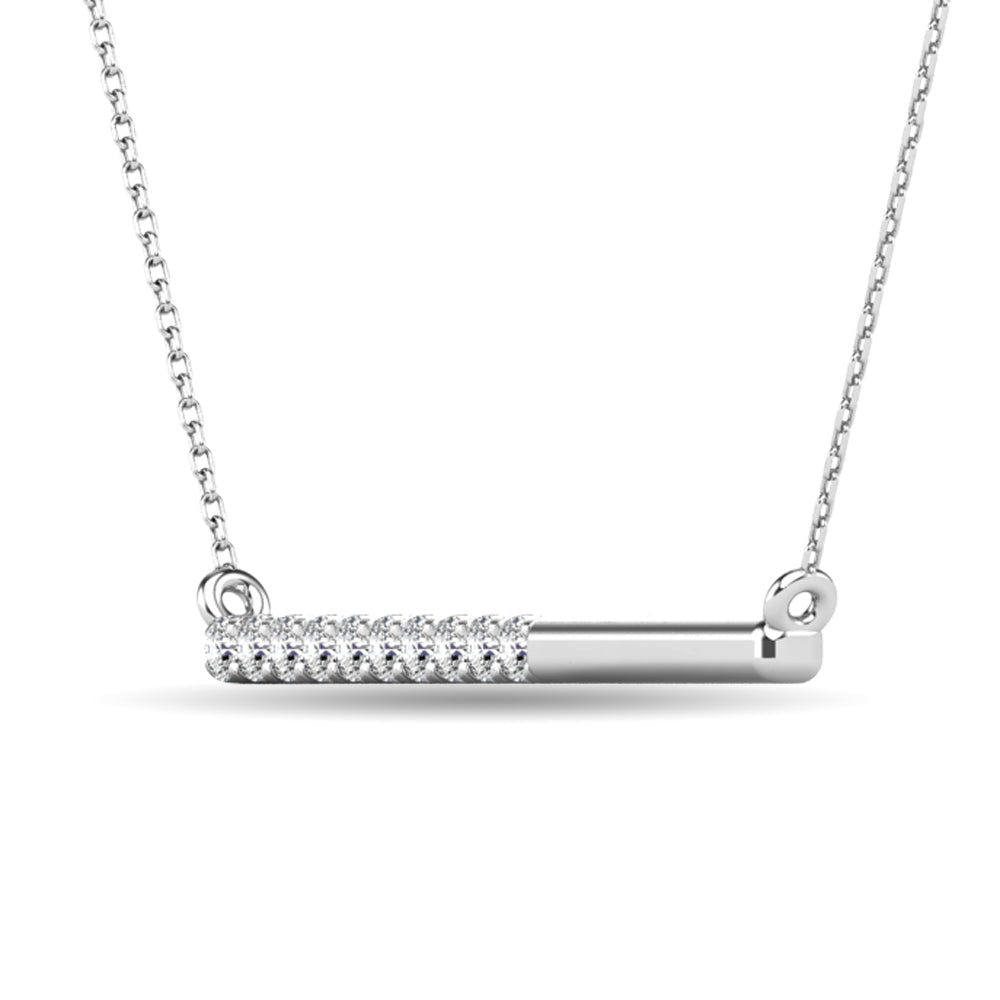 Diamond 1/6 ct tw Diamline Necklace in 10K White Gold