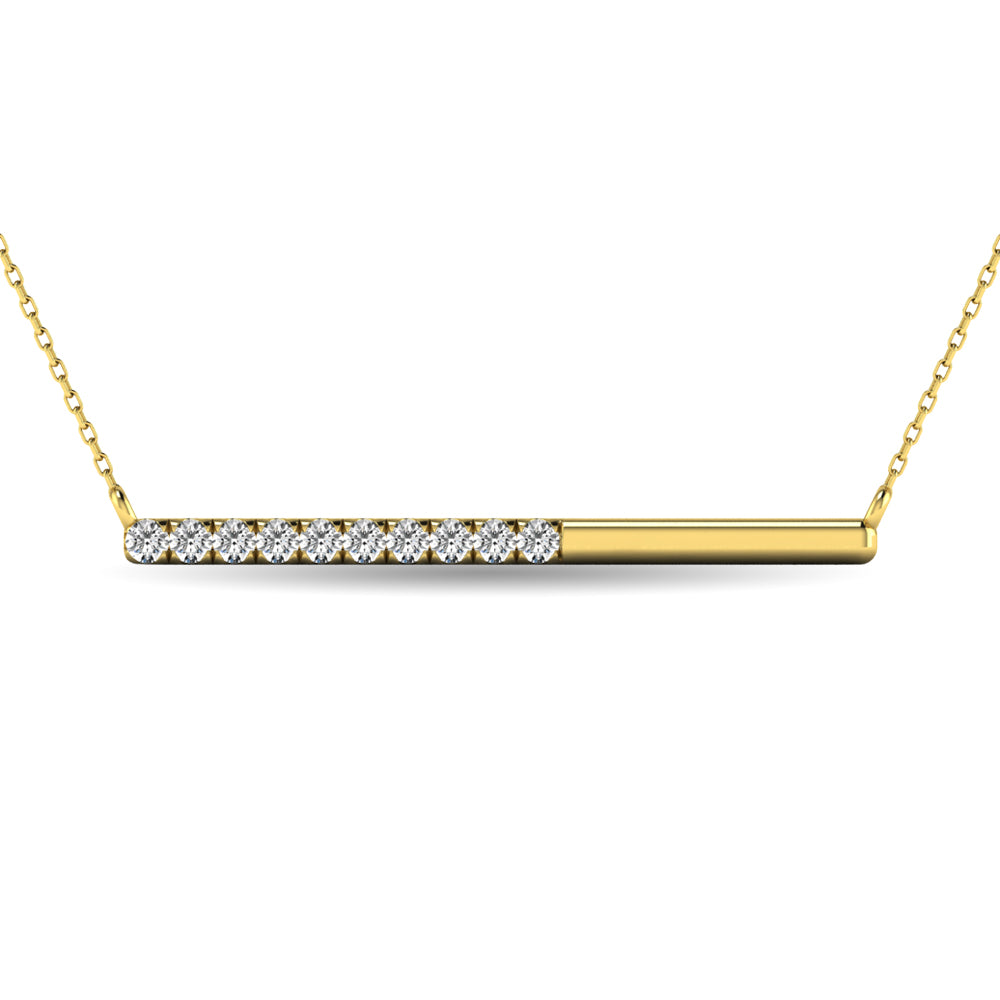 Diamond 1/6 ct tw Diamline Necklace in 10K Yellow Gold