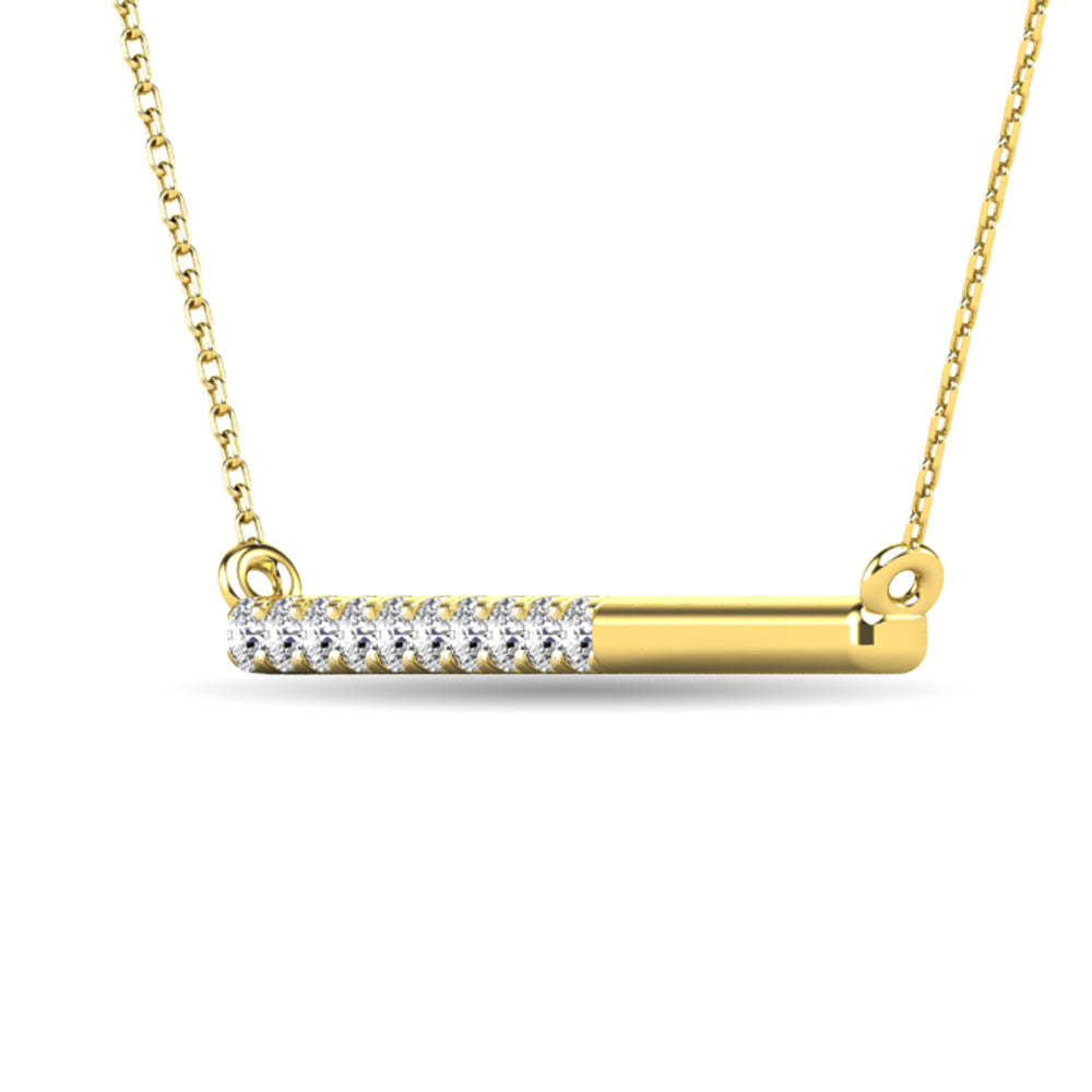 Diamond 1/6 ct tw Diamline Necklace in 10K Yellow Gold