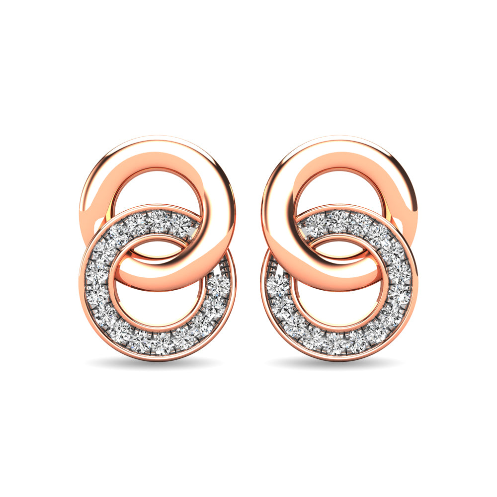 Diamond 1/10 ct tw Circle Earrings in 10K Rose Gold