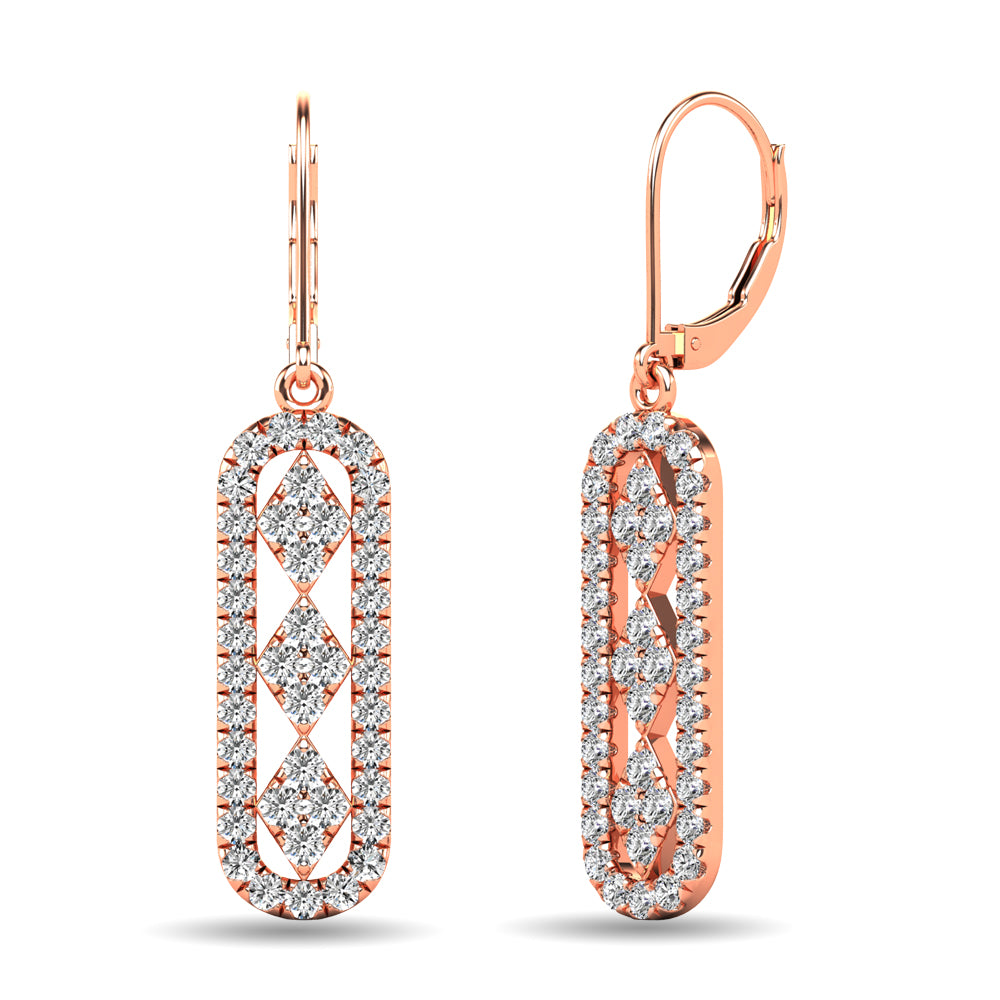 Diamond 7/8 ct tw Fashion Earrings in 10K Rose Gold