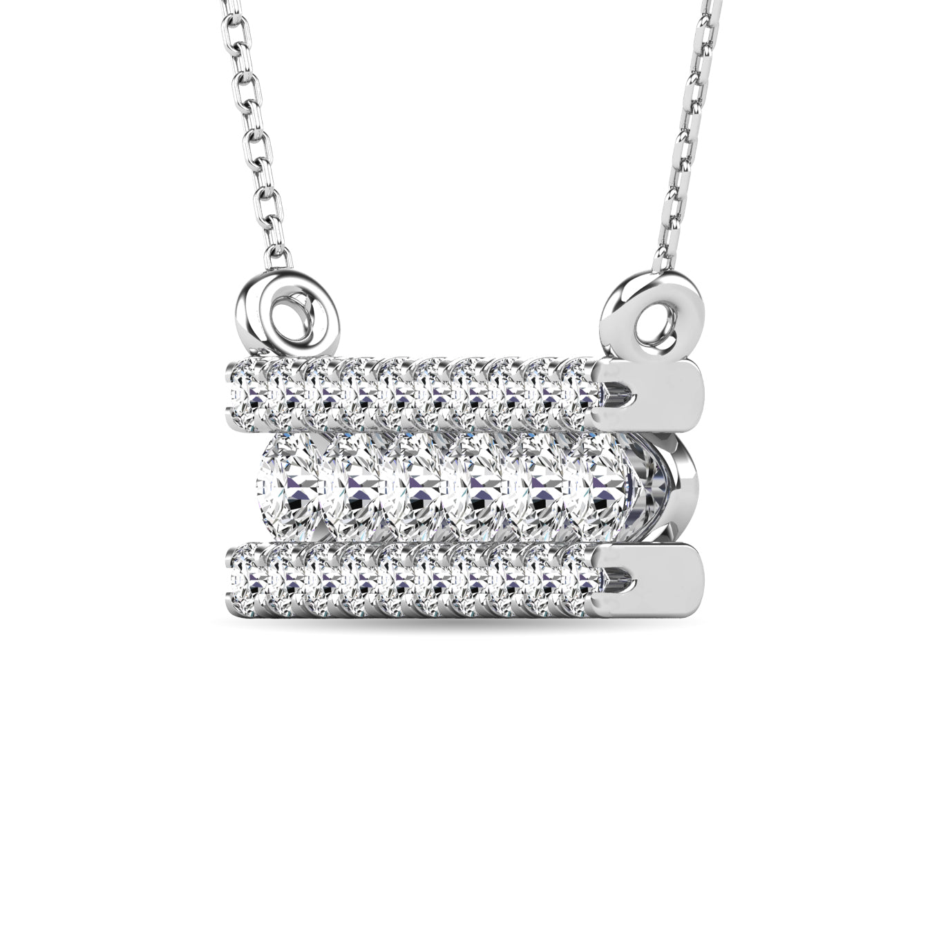 Diamond 1/4 ct tw Bar Necklace in 14K White Gold