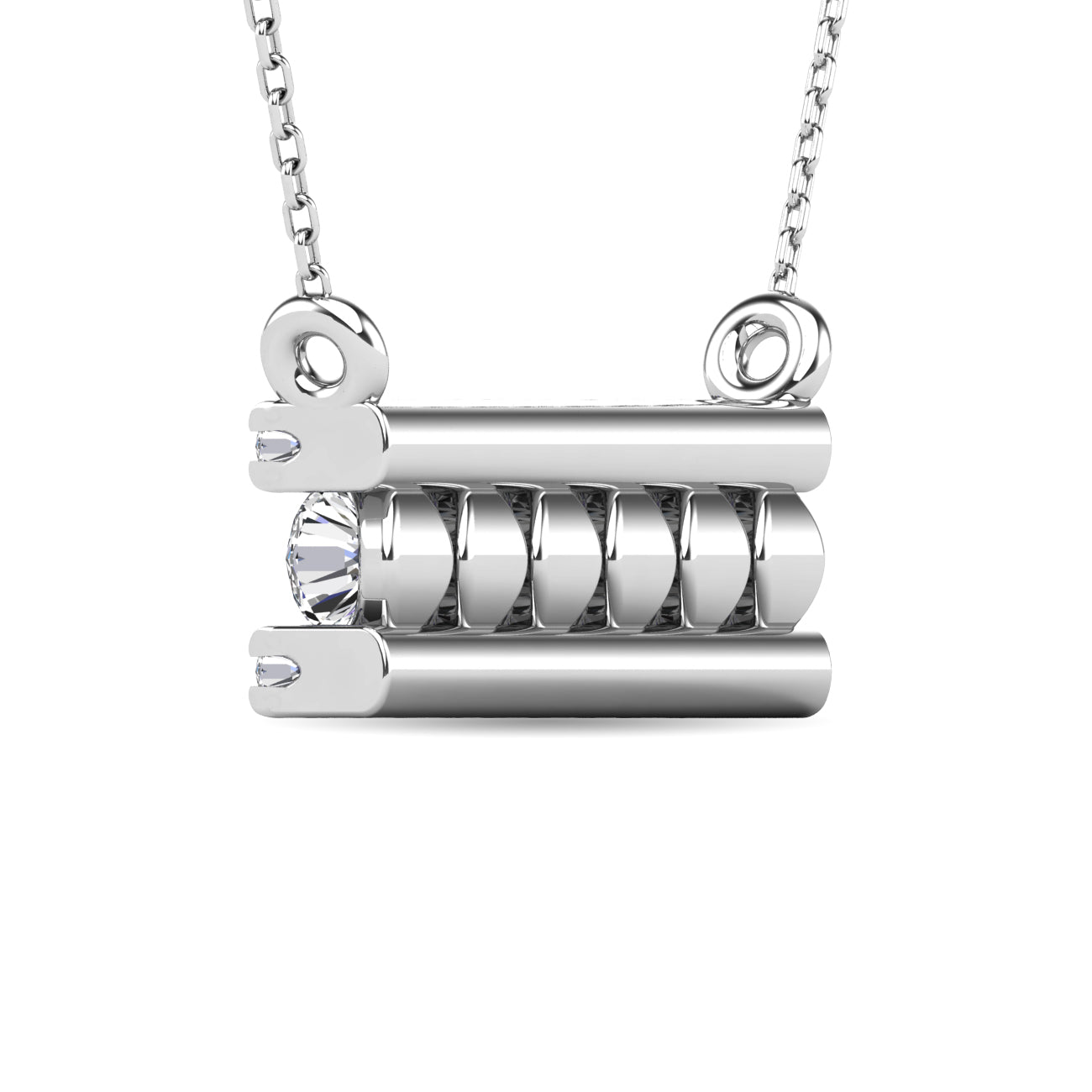 Diamond 1/4 ct tw Bar Necklace in 14K White Gold