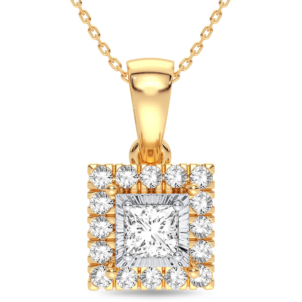 14K Yellow Gold Exquisite 0.25Ct Diamond Pendant