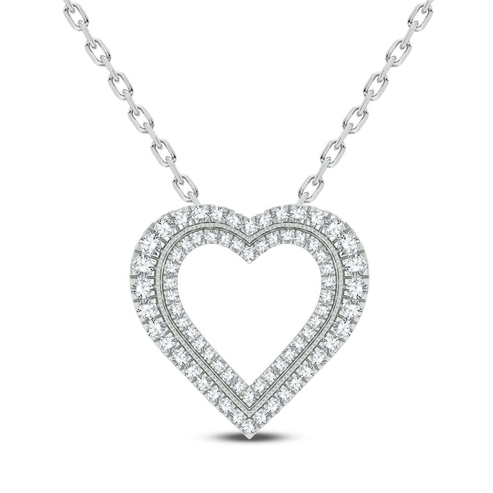 10K White Gold 0.75Ct Diamond Pendant