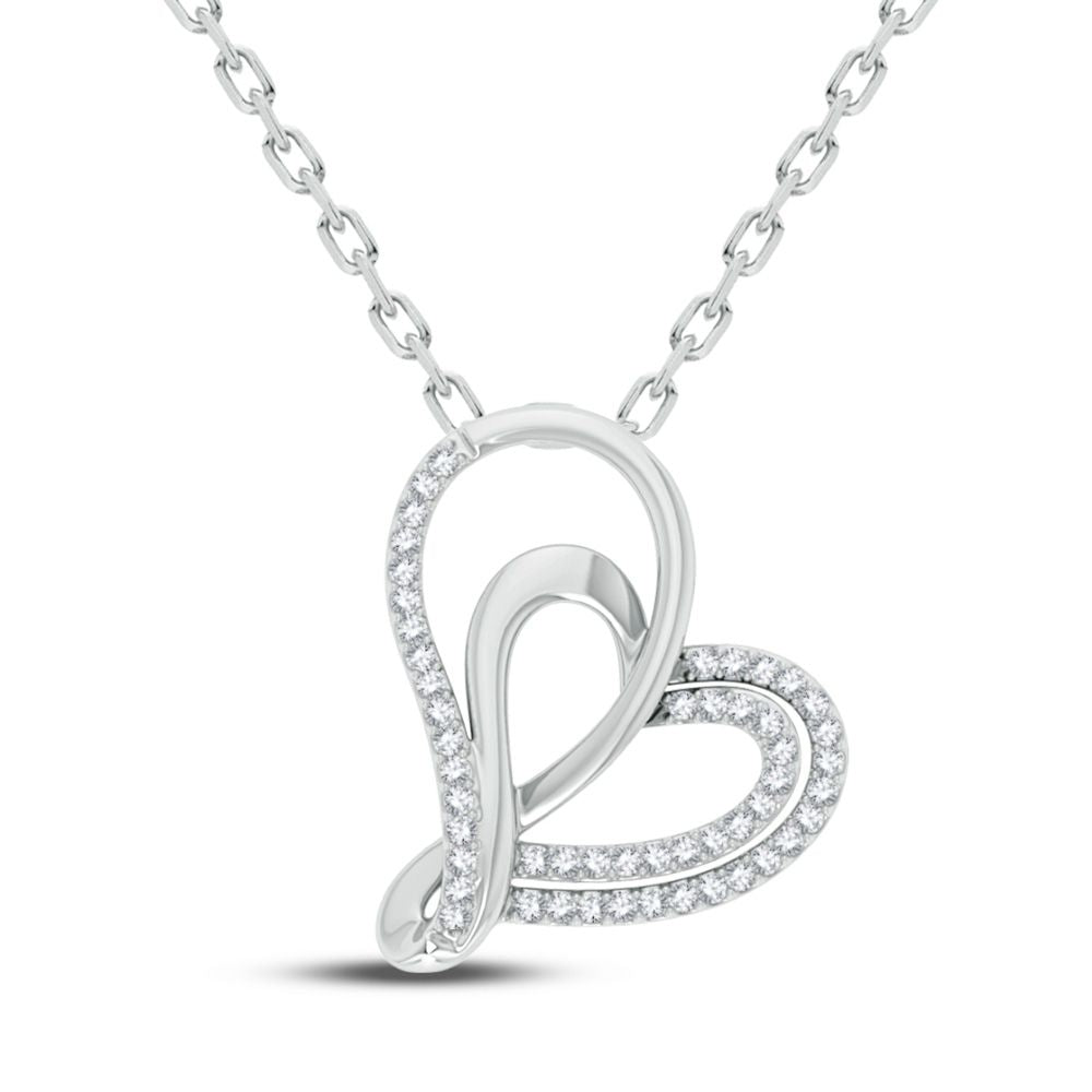 14K White Gold 0.15Ct Diamond Pendant