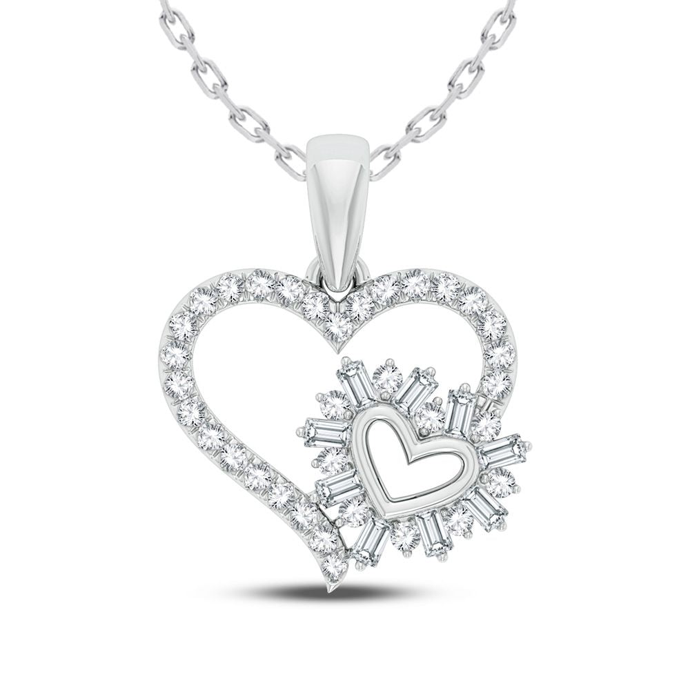 10K White Gold 0.25Ct Diamond Pendant