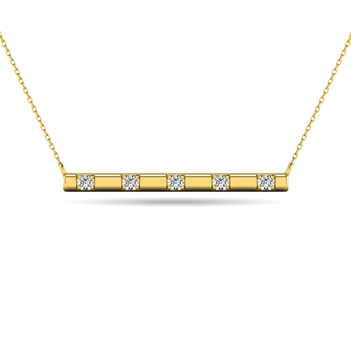 Diamond 1/20 ct tw Bar Necklace in 10K Yellow Gold