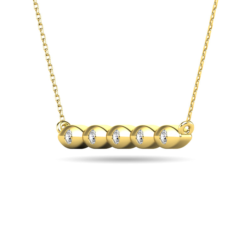 Diamond 1/20 ct tw Bar Necklace in 10K Yellow Gold