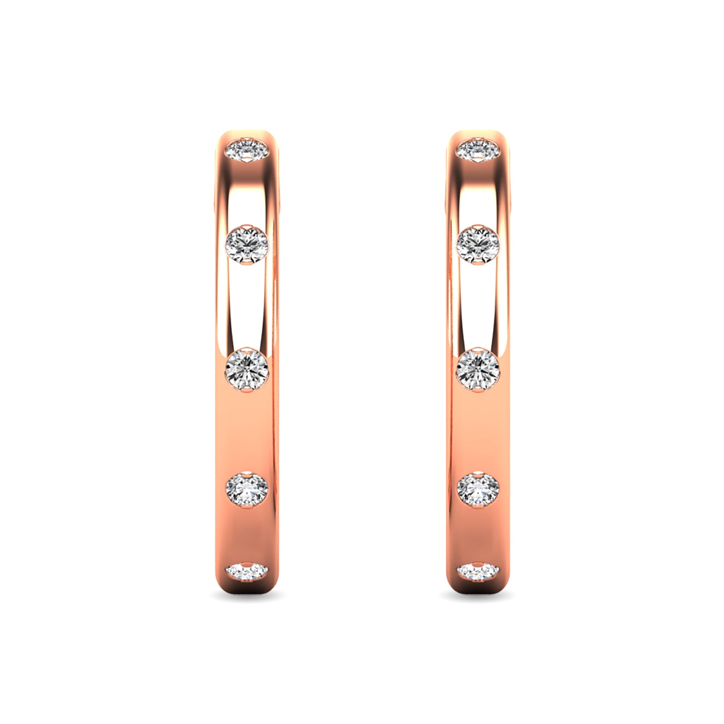 Diamond 1/10 ct tw Hoop Earrings in 10K Rose Gold