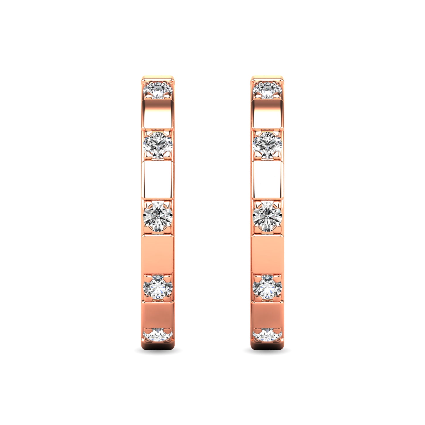 Diamond 1/10 ct tw Hoop Earrings in 10K Rose Gold