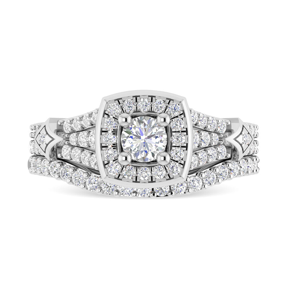 Diamond 3/4 Ct.Tw. Round Cut Engagement Ring in 14K White Gold