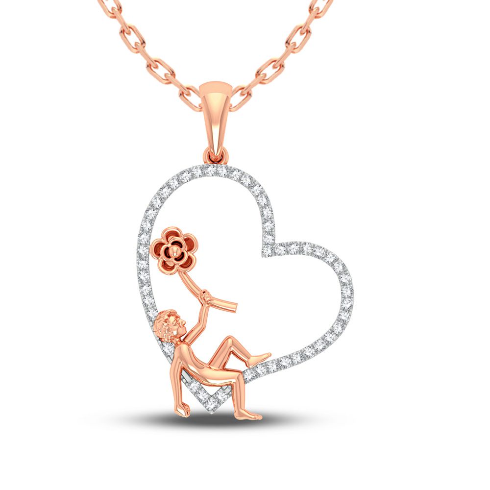 10K Rose Gold 0.20Ct Diamond Pendant